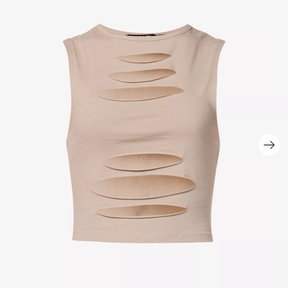 Jaded London Tops - NWOT Jaded London Beige Slash Distressed Cotton Tank Top